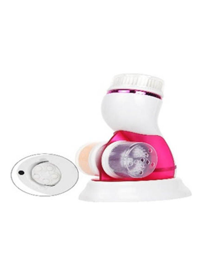 Cnaier Face Cleaning Brush 4 In 1 Heads white-pink  - Image 1