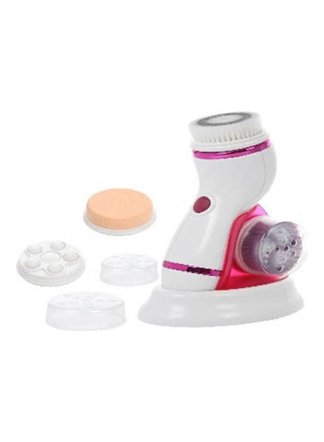 Cnaier Face Cleaning Brush 4 In 1 Heads white-pink  - Image 2