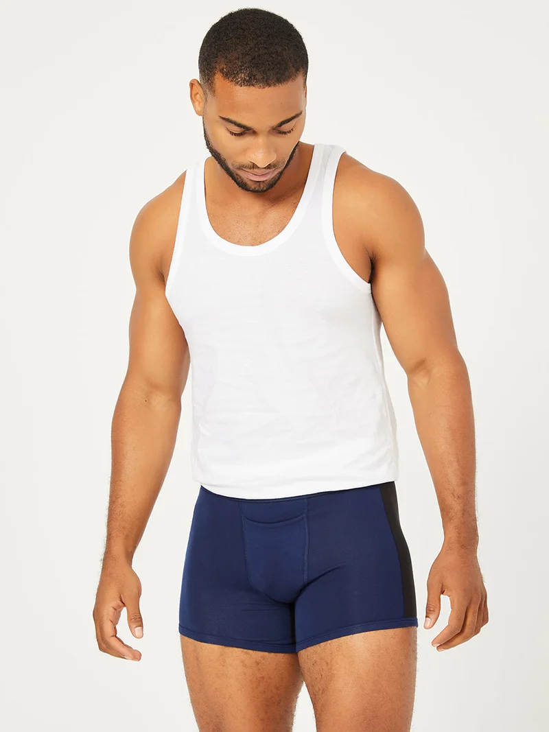 XYXX Colourblock Elastic Waistband Trunks Black/Blue