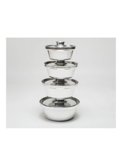 Top Chef 4-Piece Aluminium Cookware Pot Set Silver 22cm  - Image 4