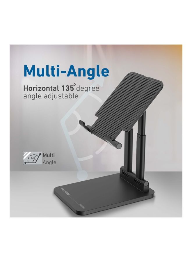 PROMATE Premium Aluminum Tablet/Phone Holder for Desk with Multi-Angle Support for iPad, iPad Pro, Galaxy Tab, Smartphones Black - Image 3