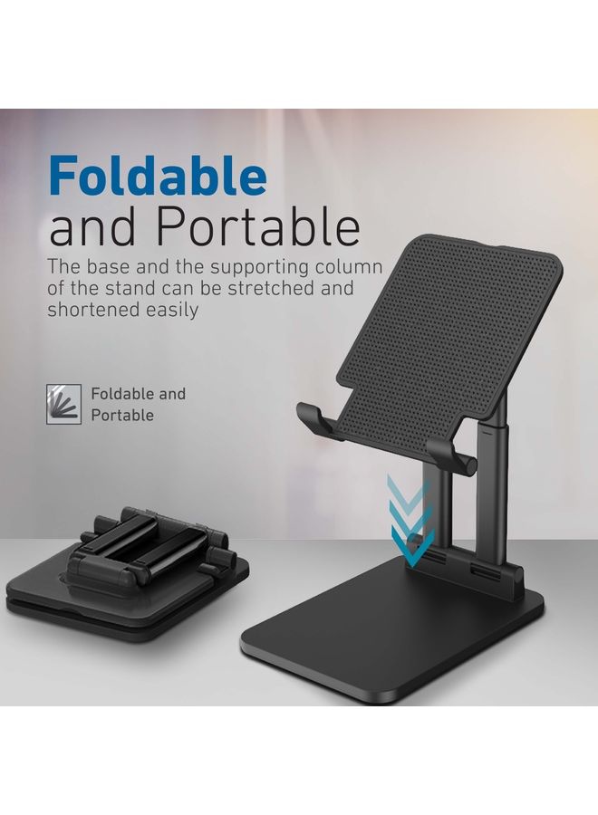 PROMATE Premium Aluminum Tablet/Phone Holder for Desk with Multi-Angle Support for iPad, iPad Pro, Galaxy Tab, Smartphones Black - Image 4