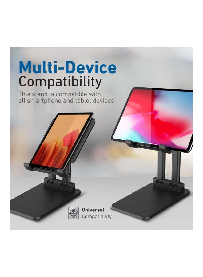 PROMATE Premium Aluminum Tablet/Phone Holder for Desk with Multi-Angle Support for iPad, iPad Pro, Galaxy Tab, Smartphones Black - Image 5