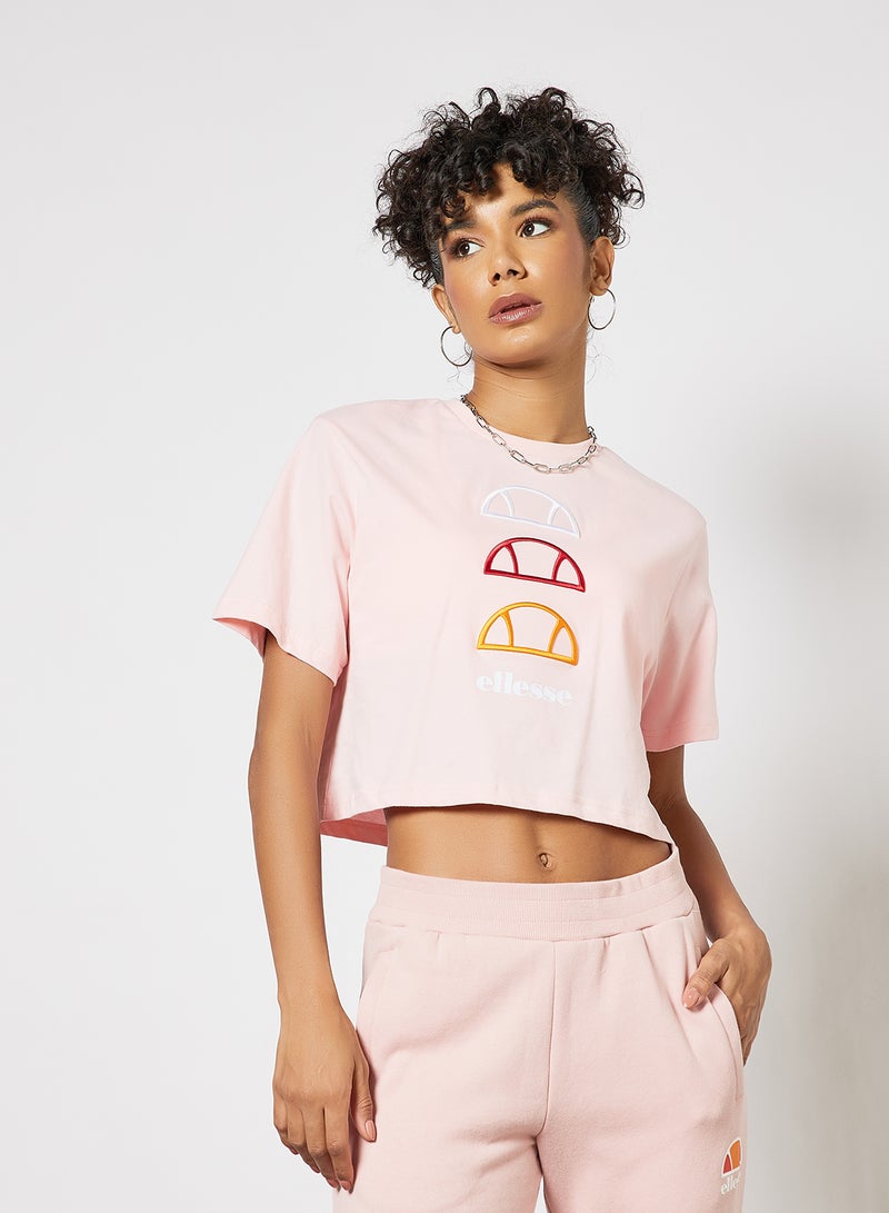 Ellesse - Deway Cropped T-Shirt Pink - Image 1