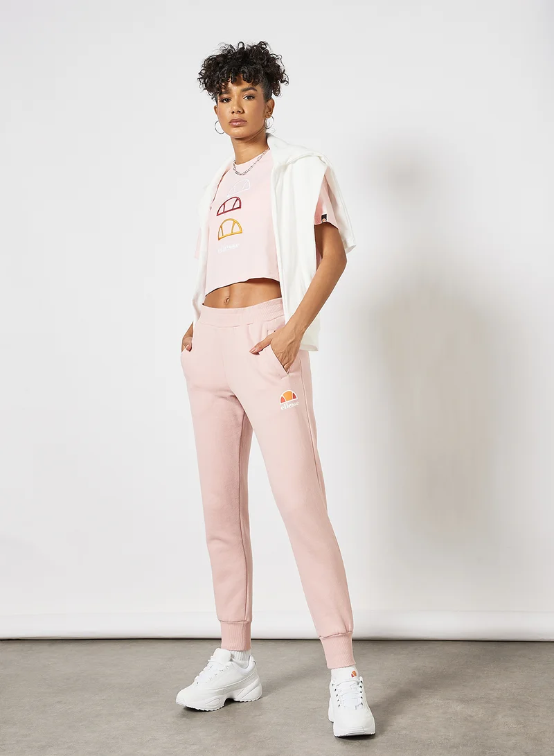 Ellesse Deway Cropped T-Shirt Pink