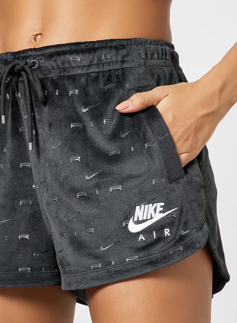 نايكي Velour Mid-Rise Shorts Black