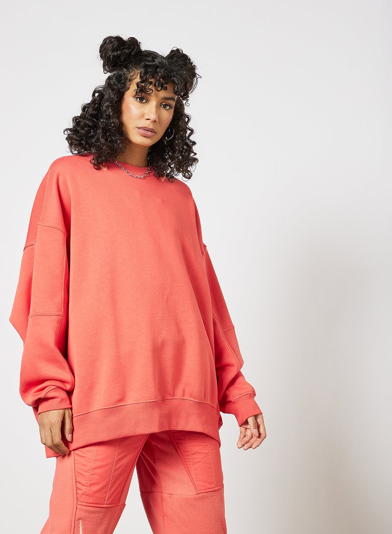 Nike Swoosh Fleece Oversized Sweatshirt Pink  - Image 1