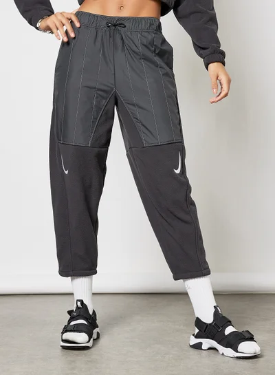 نايكي Sportswear Swoosh Curve Plush Trousers Black