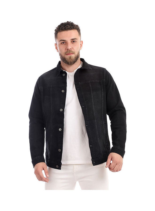 Andora Casual Plain/Basic Collared Neck Long Sleeve  Jackets Black - Image 1