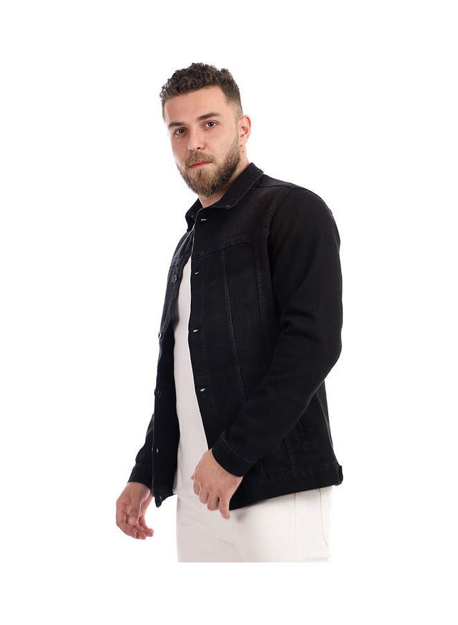 Andora Casual Plain/Basic Collared Neck Long Sleeve  Jackets Black - Image 2