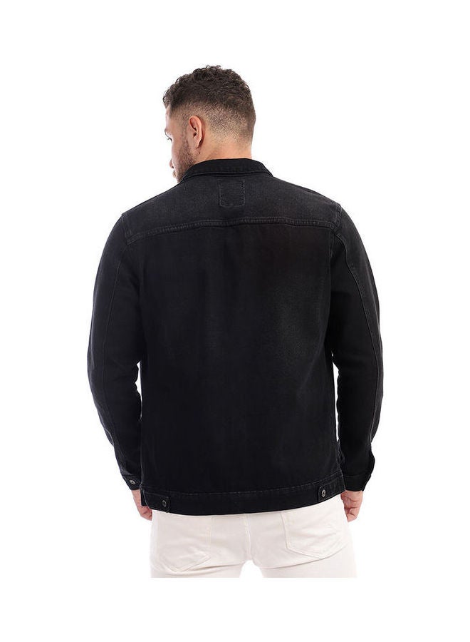 Andora Casual Plain/Basic Collared Neck Long Sleeve  Jackets Black - Image 3