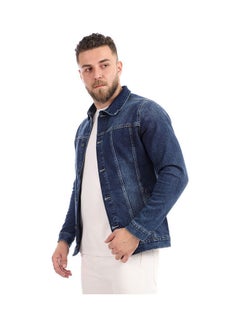 Andora Casual Plain/Basic Collared Neck Long Sleeve  Jackets Dark Blue  - Image 2
