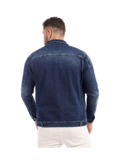 Andora Casual Plain/Basic Collared Neck Long Sleeve  Jackets Dark Blue  - Image 3
