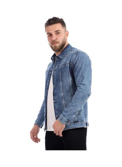 Andora Casual Plain/Basic Collared Neck Long Sleeve  Jackets Light Blue  - Image 2