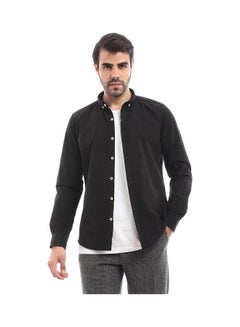 Andora Casual Plain Basic Long Sleeve Shirt Black  - Image 1