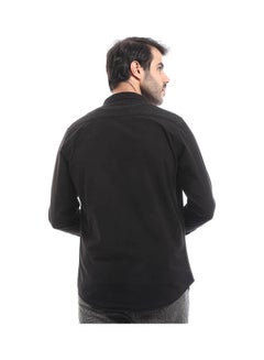 Andora Casual Plain Basic Long Sleeve Shirt Black  - Image 3