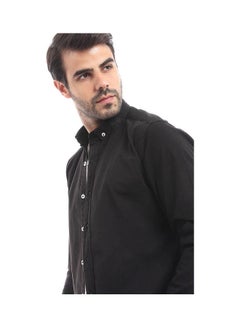 Andora Casual Plain Basic Long Sleeve Shirt Black  - Image 4