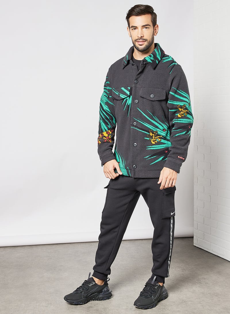 Nike - LeBron Button Down Sherpa Jacket Grey - Image 1