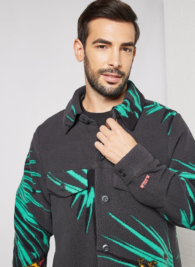 Nike - LeBron Button Down Sherpa Jacket Grey - Image 1