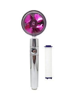 Generic Handheld Shower Head with Turbo Fan ON/Off Pause Switch Cotton Filter Water Saving High Pressure Purple 27.50 x 4.00 x 8.00cm  - Image 1
