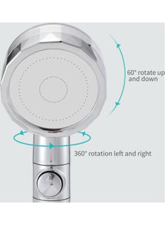 Generic Handheld Shower Head with Turbo Fan ON/Off Pause Switch Cotton Filter Water Saving High Pressure Purple 27.50 x 4.00 x 8.00cm  - Image 2