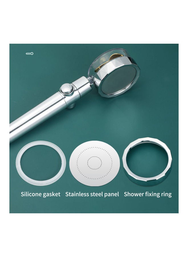 Handheld Shower Head with Turbo Fan ON/Off Pause Switch Cotton Filter Water Saving High Pressure Blue 27.50 x 4.00 x 8.00cm  - Image 5