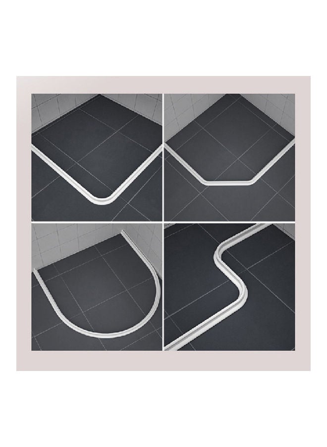 Self Adhesive Silicone 30mm Height Bathroom Water Stopper Dry and Wet Separation Flood Barrier Dam White 22.00 x 3.00 x 22.00cm - Image 2