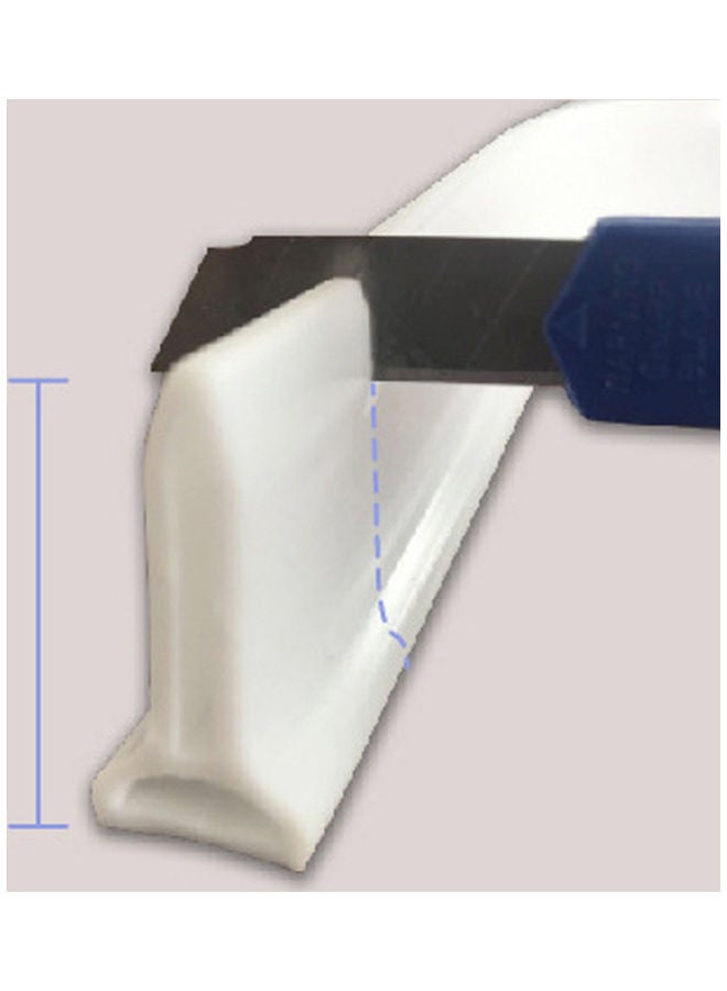 Self Adhesive Silicone 30mm Height Bathroom Water Stopper Dry and Wet Separation Flood Barrier Dam White 22.00 x 3.00 x 22.00cm - Image 3