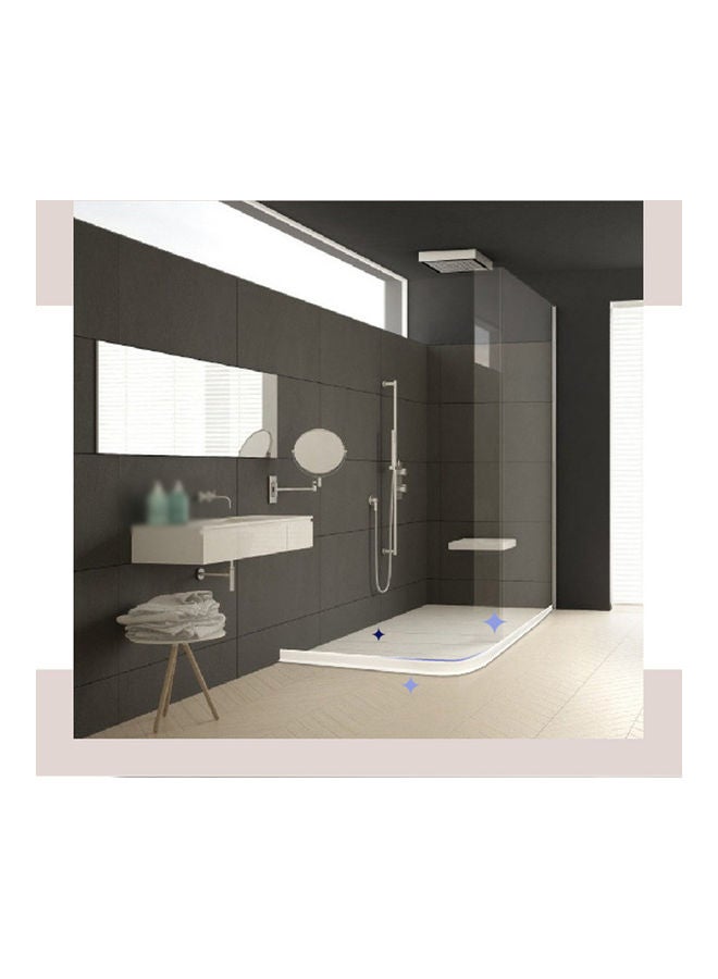 Self Adhesive Silicone 30mm Height Bathroom Water Stopper Dry and Wet Separation Flood Barrier Dam White 22.00 x 3.00 x 22.00cm - Image 4