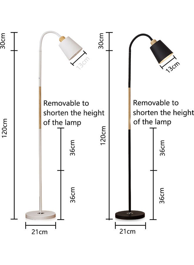 Arabest - Simple LED Corner Floor Lamp With Button Switch Metal warm Light 40 Watt Black 150 x 21 x 13cm - Image 1