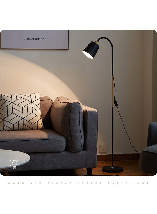 Arabest - Simple LED Corner Floor Lamp With Button Switch Metal warm Light 40 Watt Black 150 x 21 x 13cm - Image 1