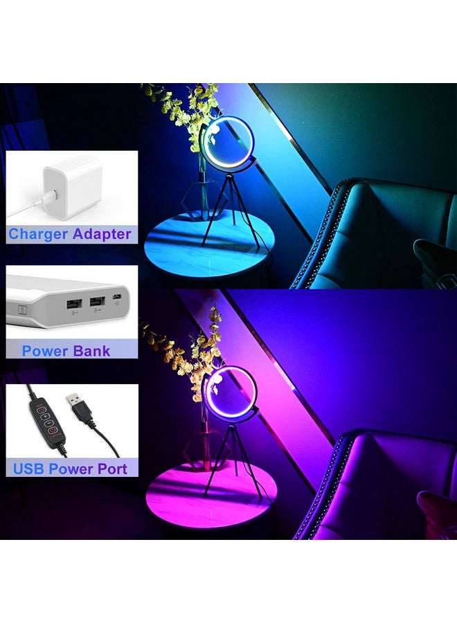عربست مصباح طاولة ثلاثي القوائم مع حلقة LED RGB وزر تشغيل USB - Image 3