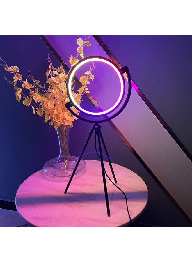 عربست مصباح طاولة ثلاثي القوائم مع حلقة LED RGB وزر تشغيل USB - Image 5