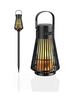 LED Flame Torch Wireless Speaker With Pole And Ground Stake Black