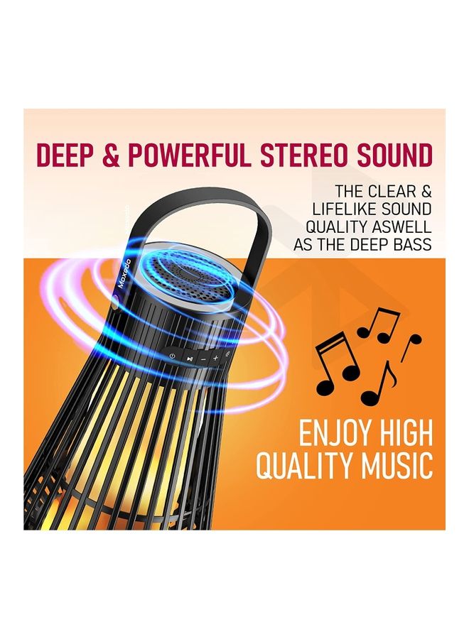 Moxedo - LED Flame Torch Wireless Speaker With Pole And Ground Stake Black - Image 1