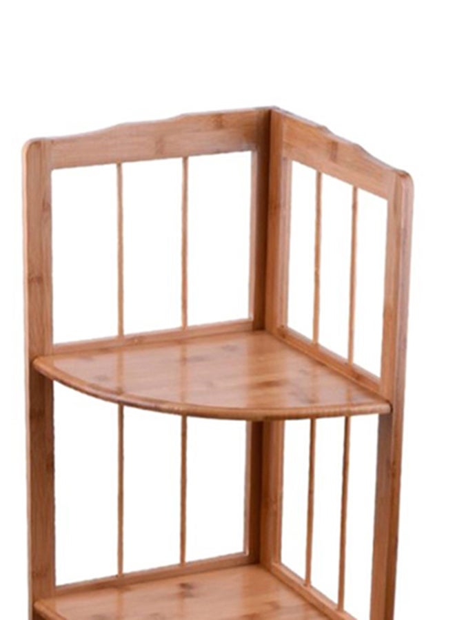 Roman Gifts - 3-Tier Bamboo Corner Shelf Storage Rack Brown 32x32x98centimeter - Image 1
