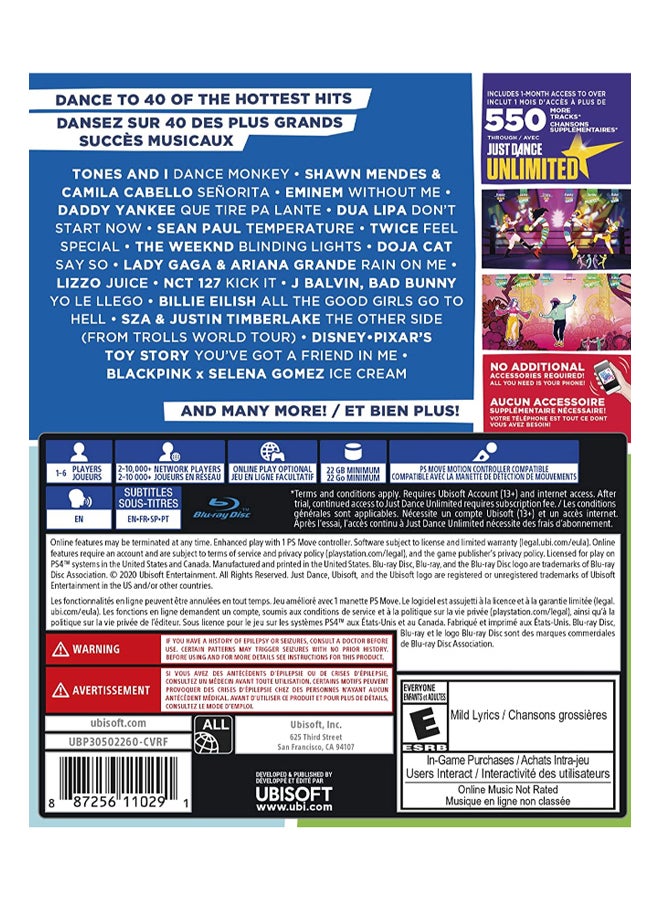 أوبيسوفت لعبة 'Just Dance 2021' - الموسيقى والرقص - بلاي ستيشن 4 (PS4) - Image 2