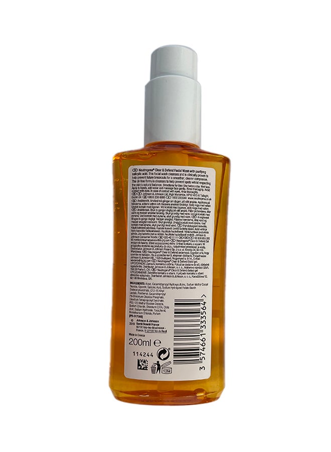 Neutrogena Clear And Defend Facial Wash Orange 200ml  - Image 2