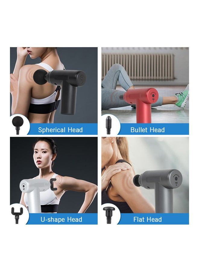 مسدس تدليك صغير محمول باليد مزود بأربعة رؤوس تدليك - Image 4