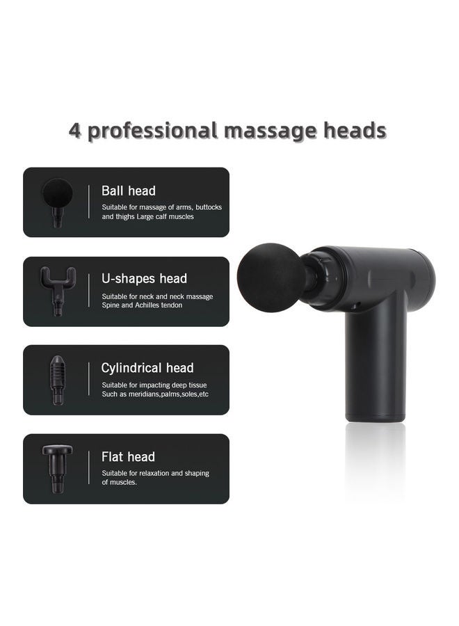 مسدس تدليك صغير محمول باليد مزود بأربعة رؤوس تدليك - Image 5