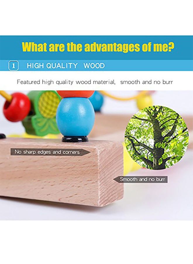YIRAN - Wooden Fruits Bead Maze Roller Coaster Non-Toxic Activity Educational Game Toy - Image 1