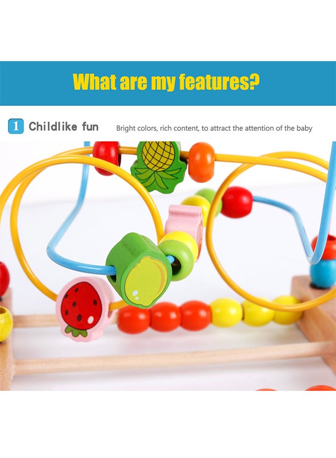 YIRAN - Wooden Fruits Bead Maze Roller Coaster Non-Toxic Activity Educational Game Toy - Image 1