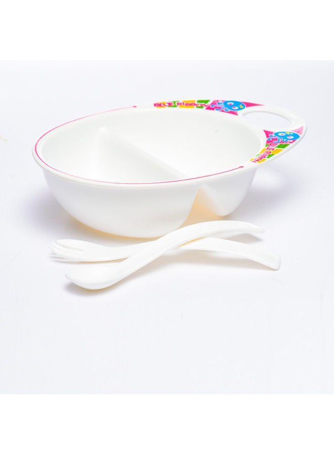 Feeding Set- Bowl, Spoon And Fork, White - v1636556545/N51815384A_1