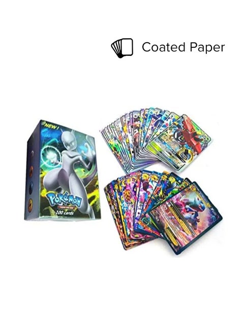 100-Piece EX GX Mega Trainer Energy Cards Game Playset - Assorted 5x5x12cm