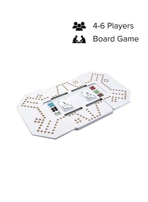 4/6 Player Board Game With Extendable White Leather For Kids 40 x 40 x 2.6cm