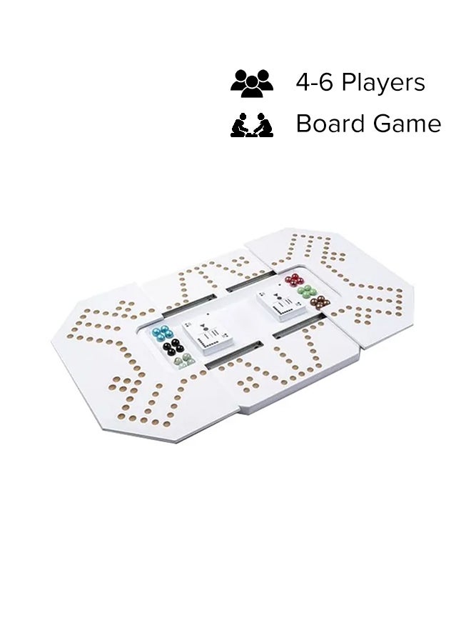 JACKAROO THE ORIGINAL - 4/6 Player Board Game With Extendable White Leather For Kids 40 x 40 x 2.6cm - Image 1