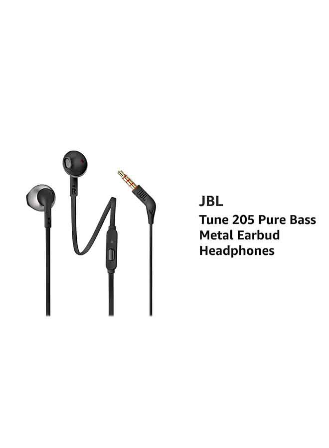 JBL - Tune 205 Wired In-Ear Headphones Black - Image 1