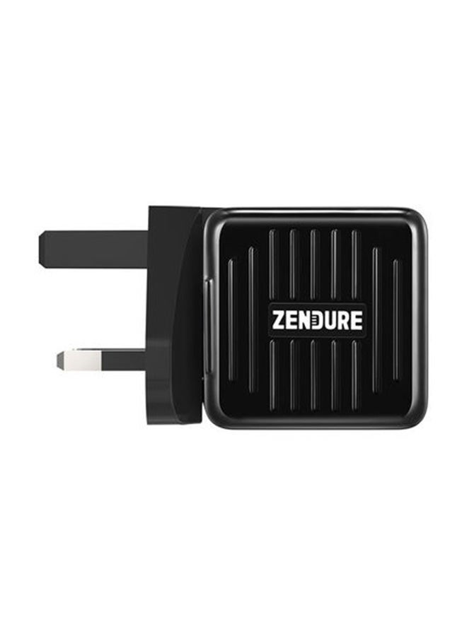 ZENDURE - SuperPort 20W Wall Charger with US+UK Plug Black - Image 1