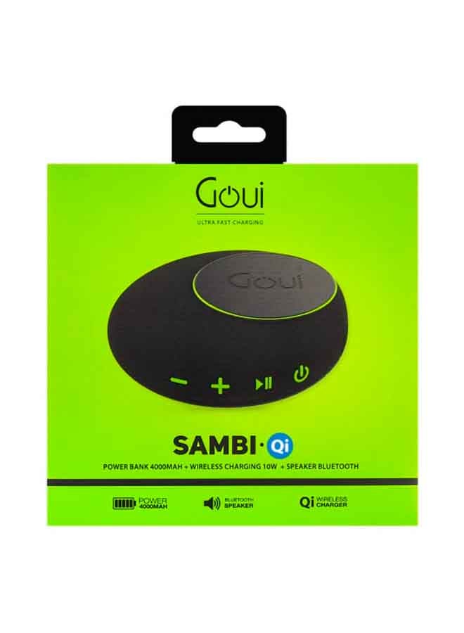 Goui - SAMBI Speaker+ QI 10W+ Power Bank 4000 mAh Black - Image 1