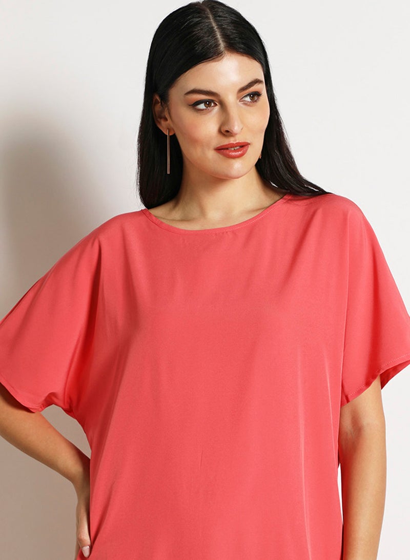 Aila Women's Casual Mini Short Sleeve Dress Pink  - Image 4